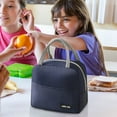 thumbnail image 5 of Dezsed Lunch Bag Solid Color Twill Bento Bag Portable Insulation Bag Thickened Student Lunch Box Bag Lunch Bag Lunch Bag Navy, 5 of 5