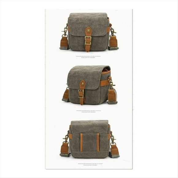Canvas SLR Camera Bag Mini Single Messenger Bags Waterproof Wear- Shoulder Photography Backpacks Green,1 x Camera Bag,Army Green