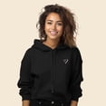 thumbnail image 3 of Dalix Heart Embroidered Fleece Cropped Hoodie Cold Fall Winter Women in Black 2XL XX-Large, 3 of 5