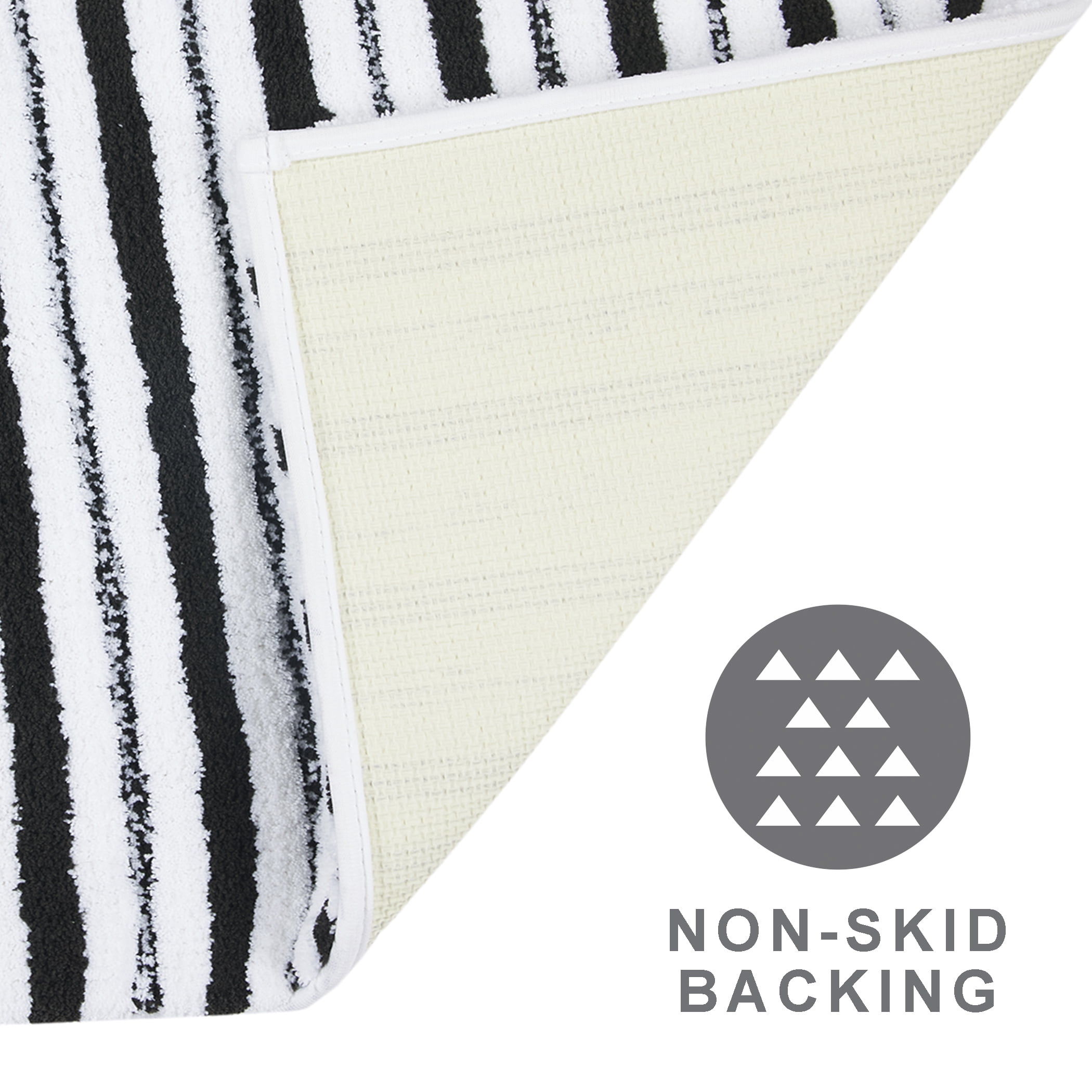 Better Homes & Gardens Signature Soft Tufted Stripe Bath Rug, Gray Shadow & White, 20" x 34"