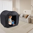thumbnail image 1 of Sensory Tent, Easy To Set Up Steel Wire Polyester Black Pop Up Tent with Door Window for Indoor, 1 of 7