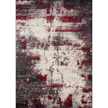 Momeni  Loft Abstract Area Rug 7'10" x 9'10" Polypropylene 8' x 10' Indoor Red Rectangle