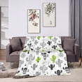 thumbnail image 4 of Cactus Throw Blanket, Cute Super Soft Warm Bed Bedding Blankets for Couch Bedroom Sofa Office, All Season Cozy Flannel Plush Blanket Gifts for Kids Teens Adults, 60"X50", 4 of 6