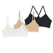 Girls 7-16 Maidenform® 3-pack Beginner Crop Bras Color: Nude White Black Size: SMALL