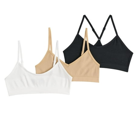 Girls 7-16 Maidenform® 3-pack Beginner Crop Bras Color: Nude White Black Size: SMALL