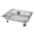 thumbnail image 1 of Plat à Chafing pour Buffet en Acier Inoxydable avec Couvercle en Verre Pied Amovible Récipient Alimentaire Buffet Rectangulaire en Acier Inoxydable, 1 of 8