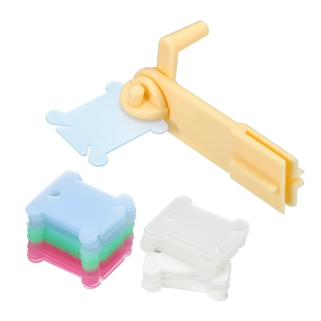 Unique Bargains Plastic Floss Bobbin Sewing Thread Card Board with Winder, Multicolor 100 Pack