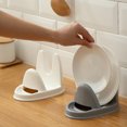 thumbnail image 3 of Toystoory Estante de almacenamiento para tapa de olla, estante de cubierta de cocina antideslizante de plástico, colgador de pared de cocina en gris, 3 of 6