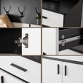 thumbnail image 5 of Shoe Storage Cabinet, Hall Tree with Shoe Storage and Doors, Mudroom Shoe Organizer with Hanging Hooks for Hallway, Entryway, White and Black, 5 of 9