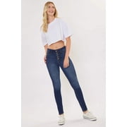 Kancan - Womens High Rise Curvy Button Fly Super Skinny Jeans - KC7114