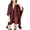 Wine, variant on Zpanxa Winter Coats for Women Poncho Cape with Pom-pom Trim Casual Warm Wrap Navy Free Size