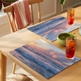thumbnail image 4 of Summer Beach Coastal Placemats Set of 12 Nautical Seaside Ocean Place Mats Indoor Wipeable Table Mats Washable Cloth Dining Table Placemats for Kitchen Holiday Party Home Decor 13x19 Inch, 4 of 9