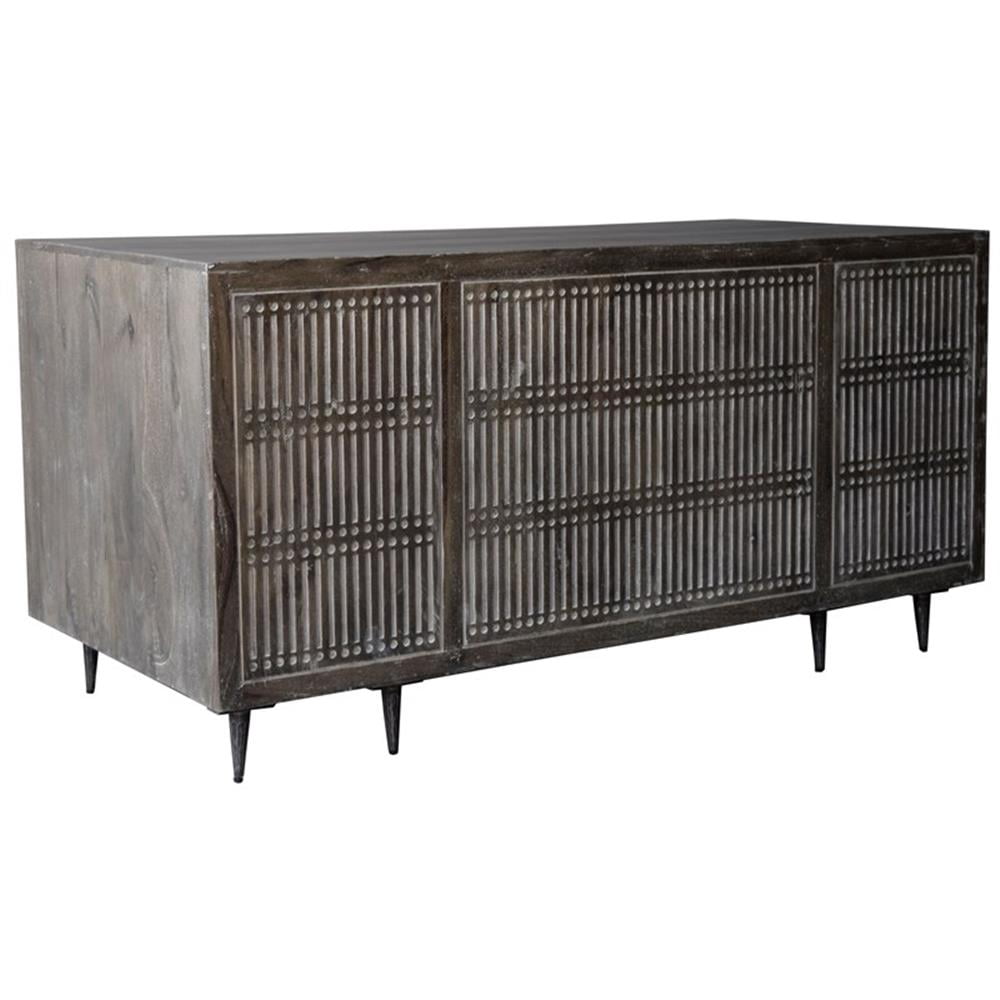 Sarah Solid Wood Executive Desk in Antique Brown Finish