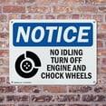 thumbnail image 4 of (2 Pack) No Idling Turn Off Engine And Chock Wheels OSHA Notice Sign 24 Inch X 18 Inch Plastic Sign, Weather Resistant, UV Protected for Workplace, Business, and Construction Site, Made, 4 of 8
