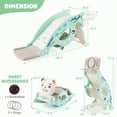 thumbnail image 3 of Gymax 4-in-1 Kids Slide Rocking Toy Slide Rocking Horse w/Basketball Hoop Rings Green, 3 of 10