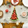 thumbnail image 4 of mubwai Xmas Pine Ornament Snowflake Merry Christmas Table Runner, Seasonal Winter Kitchen Dining Table Decoration for Home Party Decor 13x120 Inch, 4 of 7