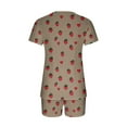 thumbnail image 7 of FAHXNVB Pajamas Set for Women 2 Piece Strawberry Printed Short Sleeve Lounge Set Soft Pjs V Nek Sleepwear Tops and Shorts Set S-XXL, 7 of 7