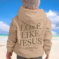 thumbnail image 4 of Tiijoy Hoodie for Girls Jesus Letter Print Hooded Sweatshirt Pullover Top, Sizes 3-4, 4 of 7