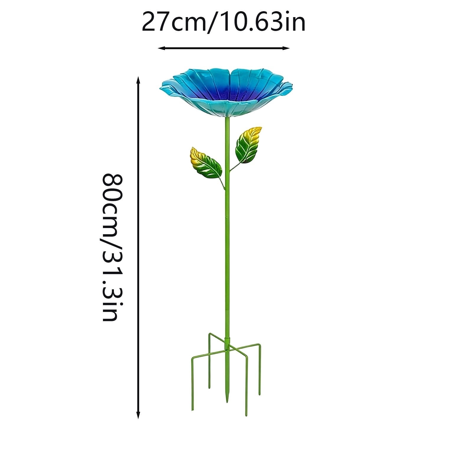 Bird Bath for Outdoors – Small Garden Birdbath with 5 Stakes, 10.63 Inch Metal Bowl, Easy to Clean, Ideal for Patio, Courtyard & Garden