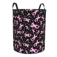 thumbnail image 2 of Fotbe Laundry Hamper With Durable Leather Laundry Basket Breast Cancer Awareness (2) Thickened Waterproof Round Collapsible Laundry Hamper, Dirty Clothes Laundry Basket, 2 of 8