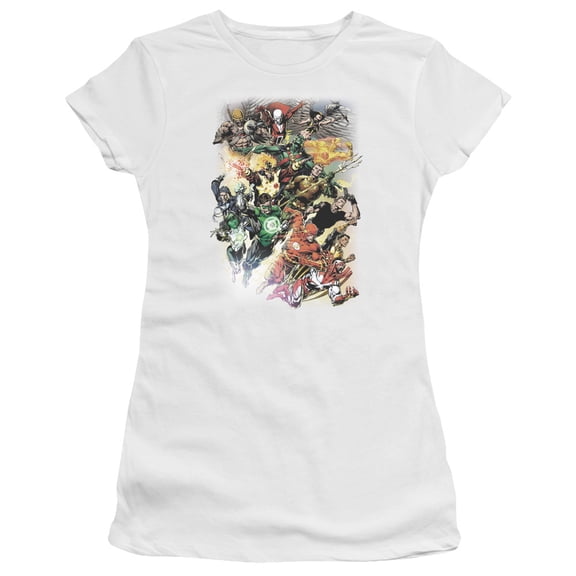 JLA Justice League Brightest Day #0 S/S Junior Women's T-Shirt Sheer White