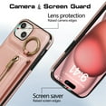 thumbnail image 2 of Decase Compatible with iPhone 14 Case with Card Holder and Strap for Women,Crossbody Lanyard,Stand Ring Kickstand,Snap Clasp,Phone Wallet Case,Rosegold, 2 of 10