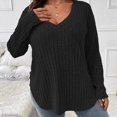 thumbnail image 6 of Towmus Womens Sweaters, Long Sleeve V Neck Lightweight Plus Size Pullover Tops Fall Blouse Army Green Size 5XL, 6 of 6