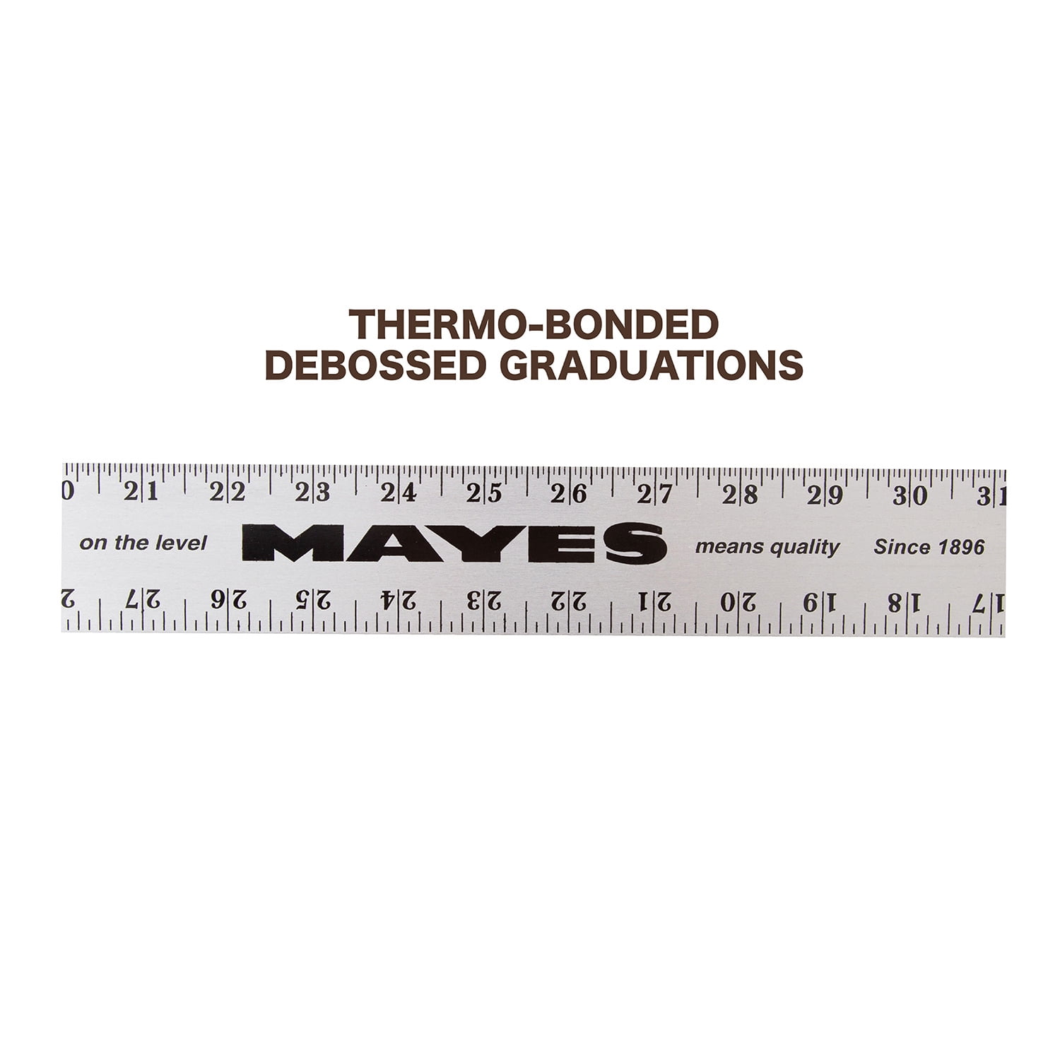 Mayes Metal Straight Edge Ruler, 48 in, Silver