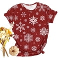 thumbnail image 2 of DeHolifer Christmas Shirts for Women Xmas Printed Tree Shirt Top Short Sleeve Crew Neck Casual Plus Size T Shirt Red 3XL, 2 of 4