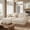 Beige, variant on Homy Casa 2-Piece Modular Sofa Set with Ottoman, Upholstered Lounge Sectional Couch for Living Room, Apartment