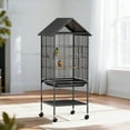 thumbnail image 2 of UBesGoo Large Parrot Cage, 51in Wrought Iron Construction with Rolling Stand & Storage Shelf, 2 of 9