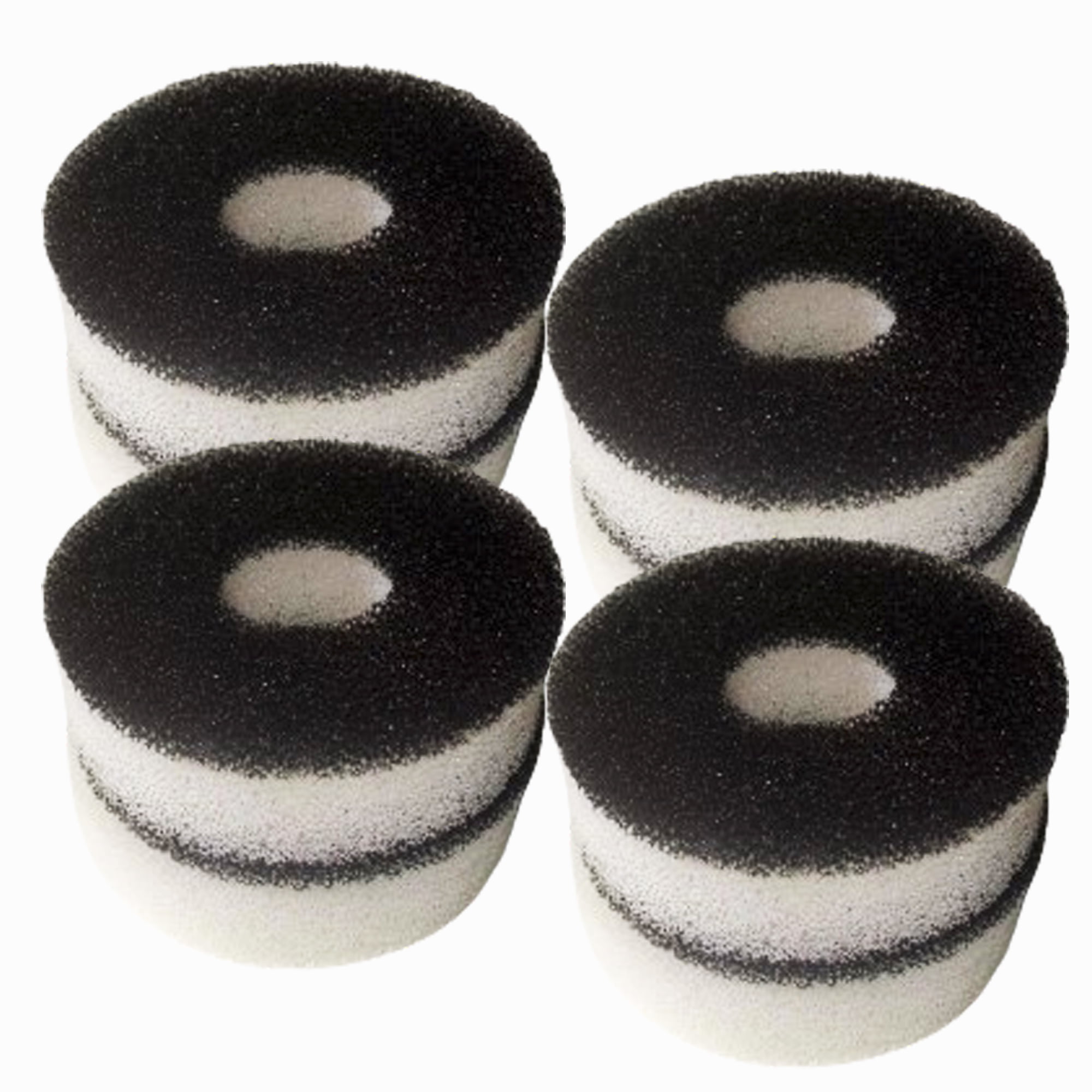 Qzbhct 16 Pcs Round Foam Filter Pads 16 Pcs Black Rings for Biorb Service Kit Filter Aquarium Bio Sponge Replacement