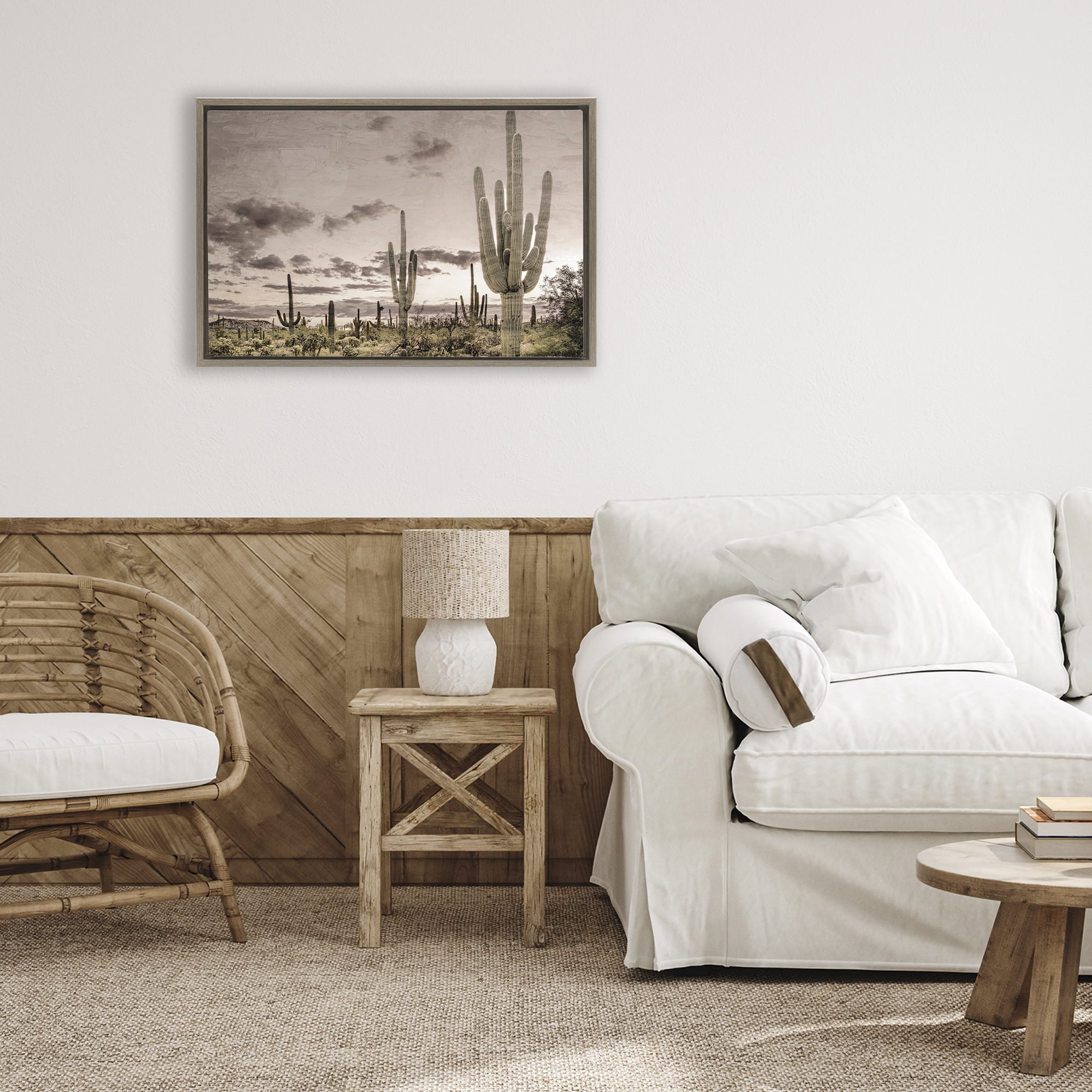 Stupell Industries Desert Sky Wilderness Brown Framed Floater Canvas Wall Art, design by Kim Allen