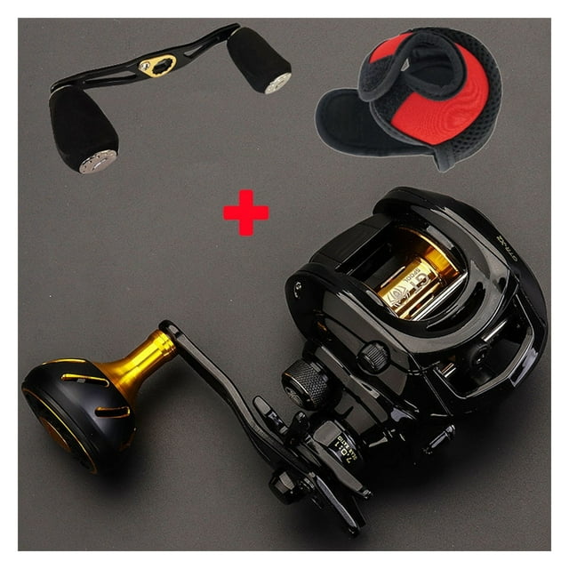 Baitcasting Fishing Reel Dual Brake System 7.0:1 High Speed CNC Extended Handle Knob 8Kg Carbon Fiber Drag Reel Fishing ,Rigid Aluminum Skeletal Frame