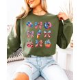 thumbnail image 3 of 4th of July Patriotic Sweatshirt for Women & Kids USA Red White Blue Family Matching Crewneck Army Green Sweatshirt Adult L, 3 of 7