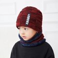 thumbnail image 3 of Conjunto de gorro y bufanda con forro polar para niños y niñas, gorro de punto cálido de invierno, 5, 6, 7, 8, 9, 10, 11 y 12 años, envío gratuito, 3 of 4