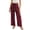 Wine, variant on Guluxicc Womens Wide Leg Pants Elastic Waist Drawstring Ruffled Bottom Lounge Trousers Summer Casual Outfits for Everyday Wear