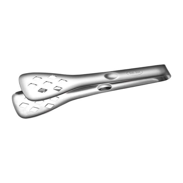 Pinza para bufé de acero inoxidable, 1 pieza, para barbacoa, para comida de picnic (plateada)