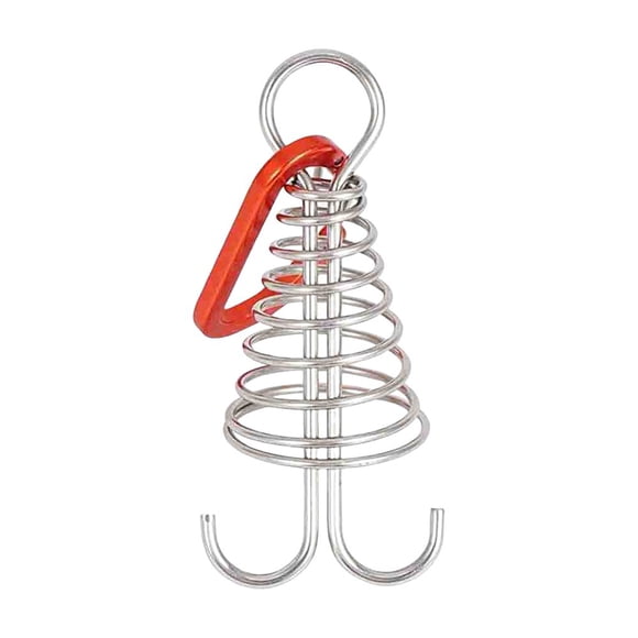 Octopus Deck Peg Spiral Shaped Adjustable Spring Durable Outdoor Camping Octopus Rope Buckle with Carabiner Hook for Hiking