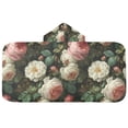 thumbnail image 5 of Yayeee Kids Hooded Towel with Hand Pockets Beach Soft Absorbent Bath Wrap 50 x 23.5 inch, White and Pink Roses, 5 of 5