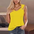thumbnail image 2 of Staron Women's Casual Loose Tank Top Solid Color Camisole Sleeveless T-Shirt Round Neck Comfy Relaxed Basic Tee, Yellow XL, 2 of 4