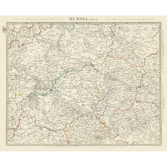 Historic Map - Russia European - Baldwin 1834 - Vintage Wall Art