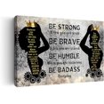 thumbnail image 1 of African American Wall Art Black King And Queen Canvas Print Painting Picture Artwork Black Girl Inspirational Quotes Wall Decor For Living Room Bedroom Office Home Decor Framed Ready To Hang 16x24Inch, 1 of 6