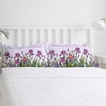 thumbnail image 5 of Summer Flower Iris Queen Size Comforter Set, Purple Plaid Country Watercolor Soft Bedding for All Seasons, 4 Pcs Bed Set with 1Comforter (90"x92") ,1 Sheet(94"x116"), 2 Pillowcases (19"x29"), 5 of 7