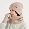 thumbnail image 3 of Conjunto de guantes de redecilla para mujer, gorro de invierno, bufanda de redecilla, gorros de Calavera, bufandas de cuello forradas de lana, conjunto de guantes de redecilla para hombres, 3 piezas, 3 of 4
