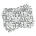 thumbnail image 1 of Ambesonne Summer Place Mats Set of 4, Surfer Woman in Ocean, Standard Size, Grey White, 1 of 6