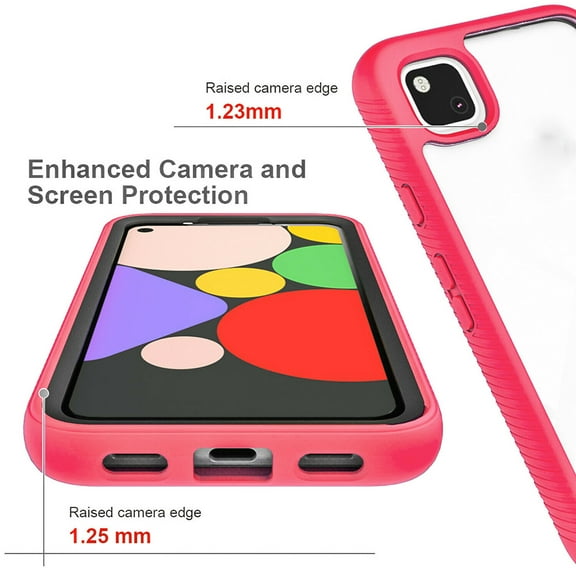 Samsung Galaxy A22 5G Phone Case, Transparent Drop Proof Cover-Pink
