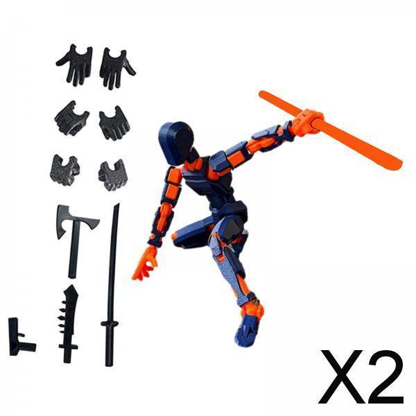 Figura de acción masculina,Cuerpo articulado de figura de acción multiarticulada impreso en 3D,Figura de acción Impresa en 3D Móvil con múltiples articulaciones,Maniquí de 2 piezas