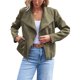 thumbnail image 1 of Chaquetas de Piel Sintética para Mujer, Estilo Ante, Ideales para Otoño e Invierno. Abrigo Corto Abierto por Delante. Verde XL, 1 of 8