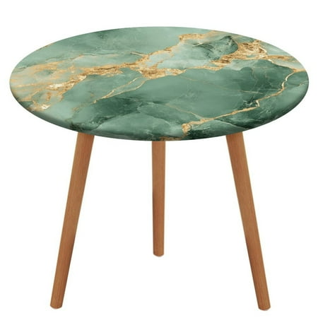 

Colorful Marble Green Gilding (24) Pattern Round Tablecloth Waterproof Elastic Table Clothes for Dining Table Cute Desk Decor Protector Cover